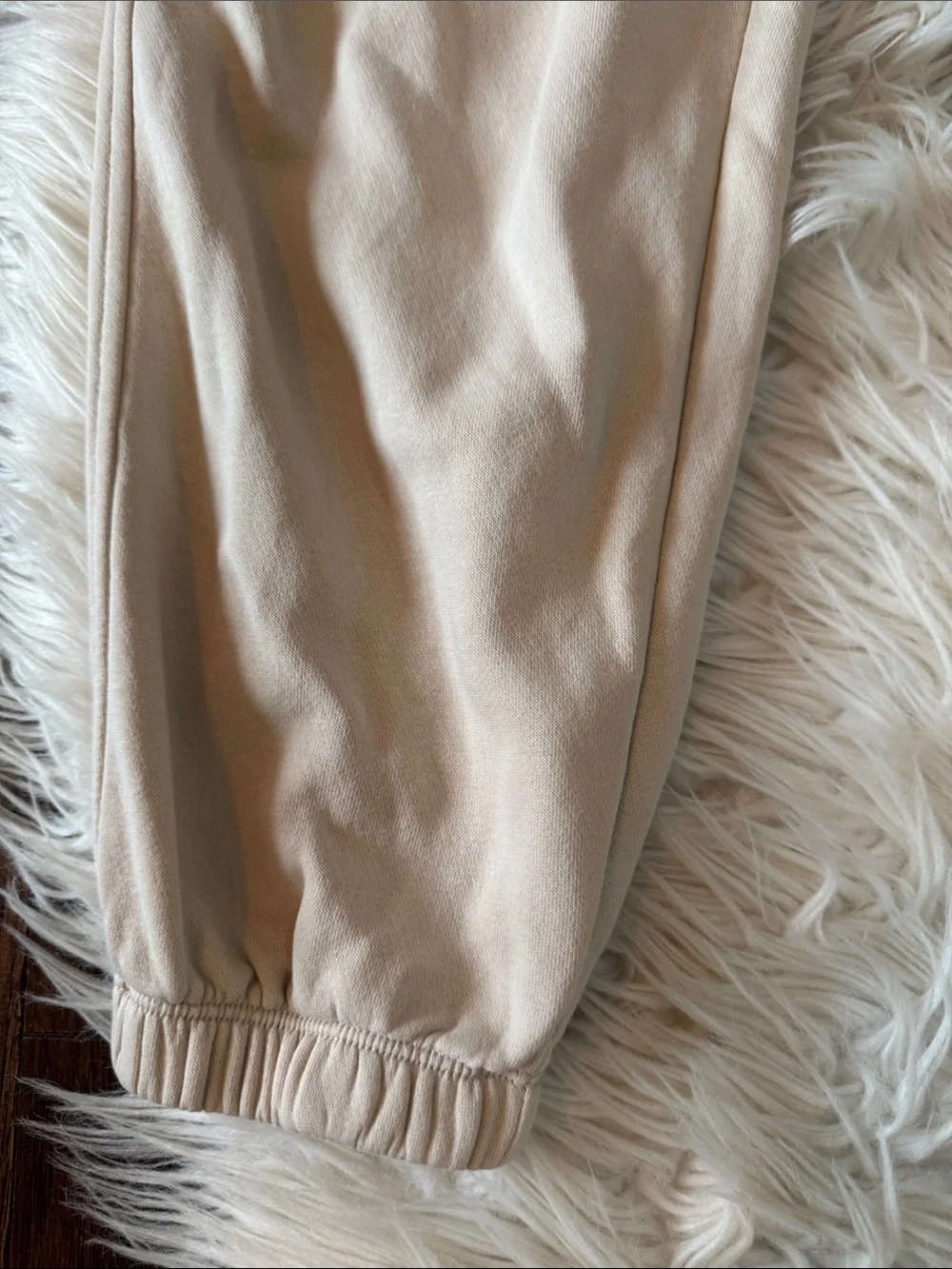 Nike Kids Cream Fleece Joggers with White Logo